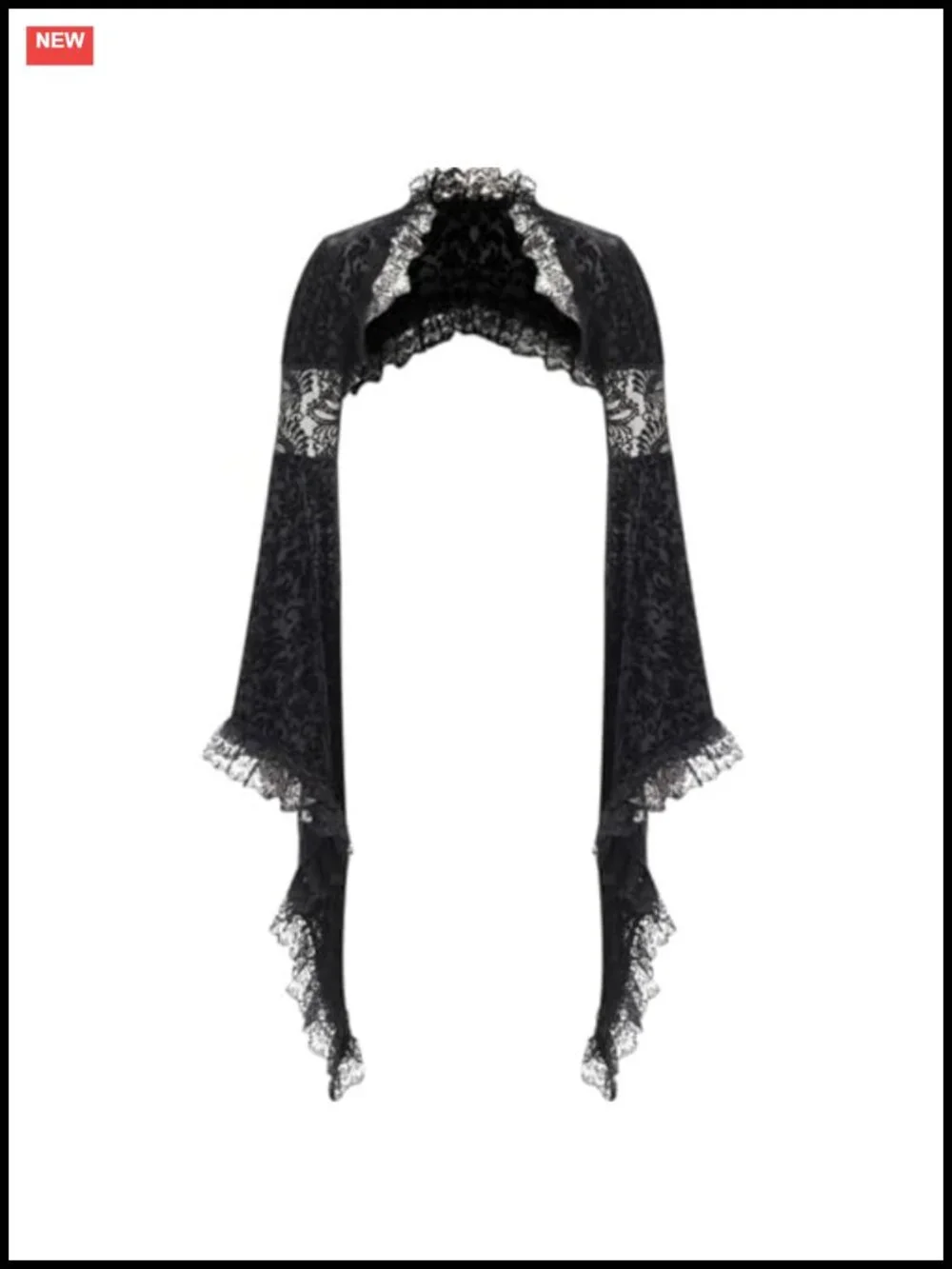 Gothic Lace Cardigan Mesh Bell Sleeve Cropped Shrug Y2K Punk Bolero